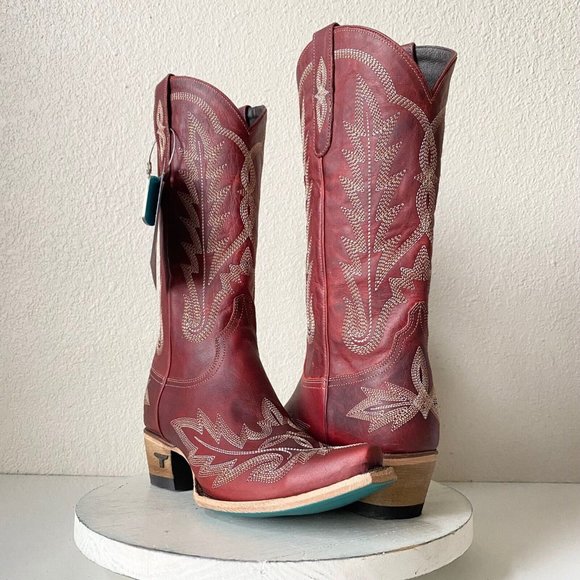 HINDOLA Cowboy Boots For Women - Wide Calf Square Toe Embroidered Western Boots, Retro Fashion Mid-Calf Boots